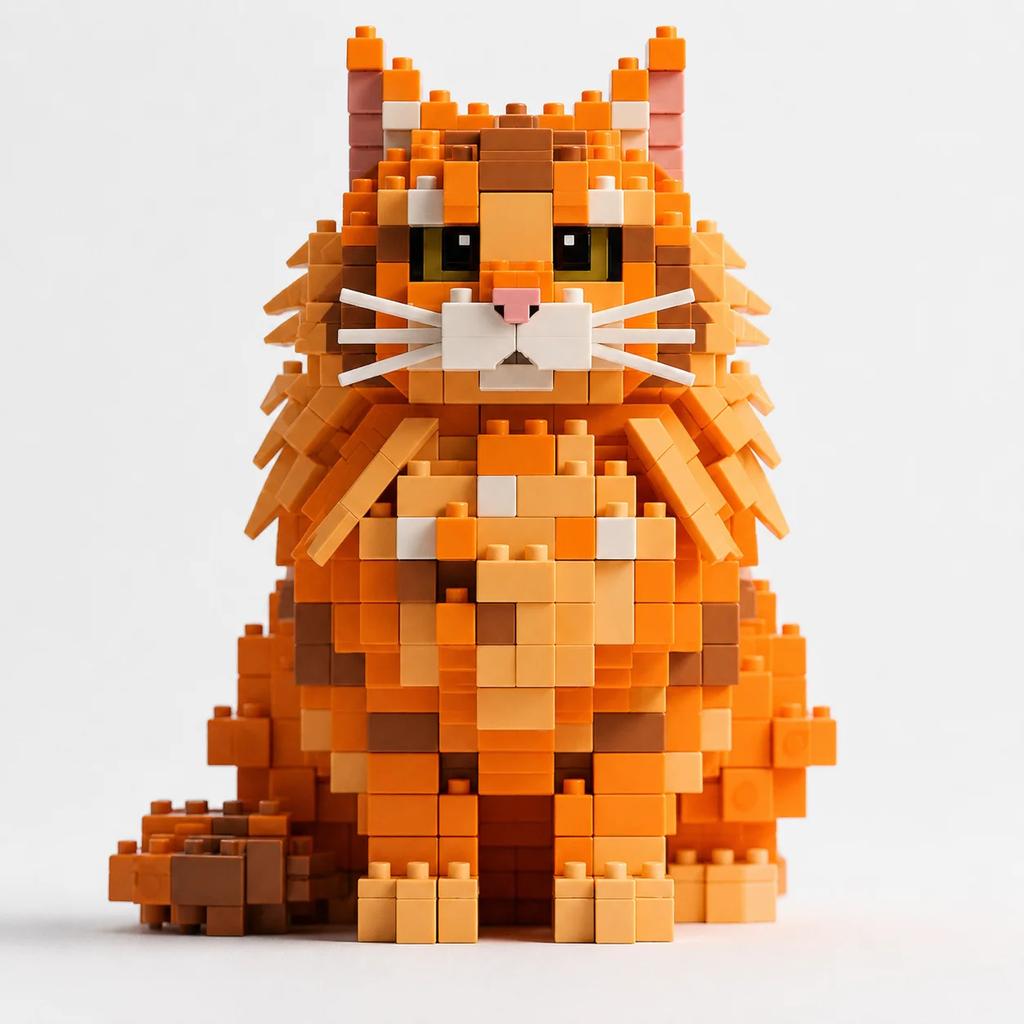 Cat Building Blocks Toy Figure Collectible DIY Model Display Compatible With ABS Plastic Bricks Set For Adults Kids Gift