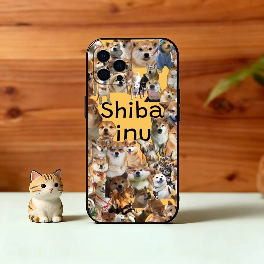 Чехол для телефона Shiba Inu для iPhone 17, 16, 15, 14, 13, 12, 11 Plus, Pro Max, Другие Мягкий Черный Чехол