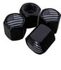 TACTILIAN American Flag Tire Valve Stem Caps 4 Pack | Black Subdued Aluminum with