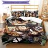 Attack on Titan 3pcs Bedding Set Duvet Cover Closure Includes 1 Duvet Cover & 2 Pillowcases for All Seasons Bedroom Home Dorm Decor