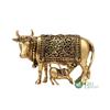 Латунная корова с теленком ручной работы на удачу, идол Камдхену Гау Мата, золотой идол