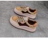 Autumn Women's Thick Sole Genuine Leather Lace-up Casual Shoes - Colorblock Low-top Spring Design