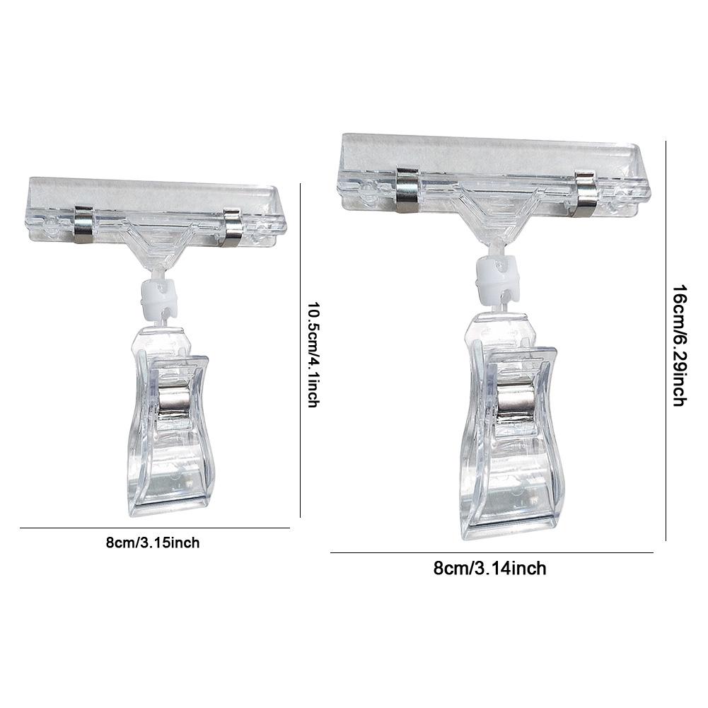 25 шт. Пластиковый держатель для табличек, клипса, прозрачная клипса для ценников, вращающиеся двусторонние зажимы для дисплея для торговых стеллажей, корзин или карточек