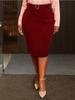 Элегантная женская юбка-карандаш с облегающим бедра силуэтом, высокой талией и карманом. Классическая офисная юбка для деловых леди.