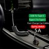 Cable de carga rápida 3 en 1, cable USB retráctil universal para coche, carga múltiple portátil
