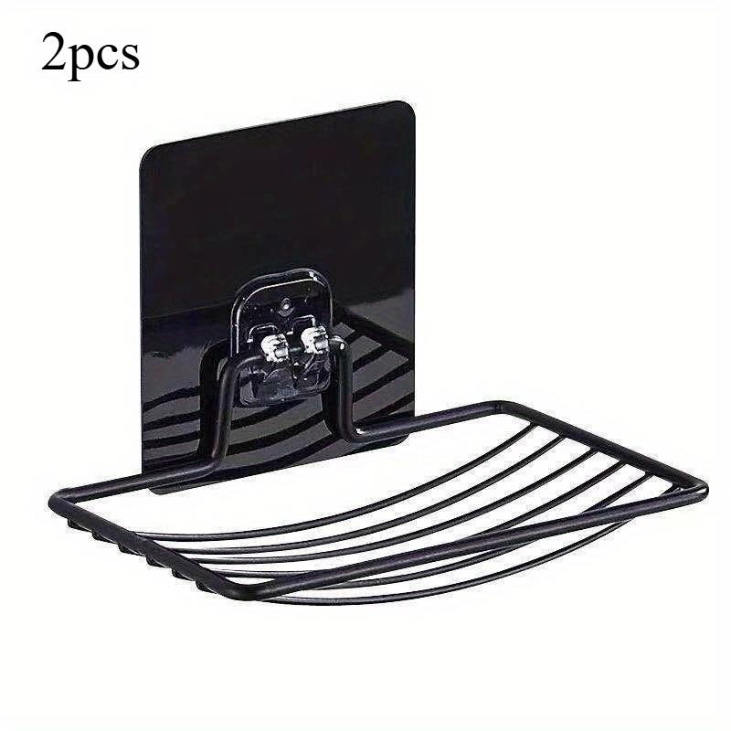 1/2pcs, Stainless Steel Soap Rack, Light Luxury Soap Box, Shelf Punch-free,Creative Bathroom and Kitchen Wall Mounted Drain Rack