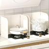 3 Sided Oil Splatter Guard Kitchen Steel Anti Splatter Shield Guard Grease Splatter Guard for Stove Top and Frying Pan