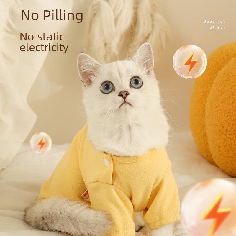 Синий противовыпадающий костюм для кошек породы рэгдолл и защита живота котенка на осень/зиму