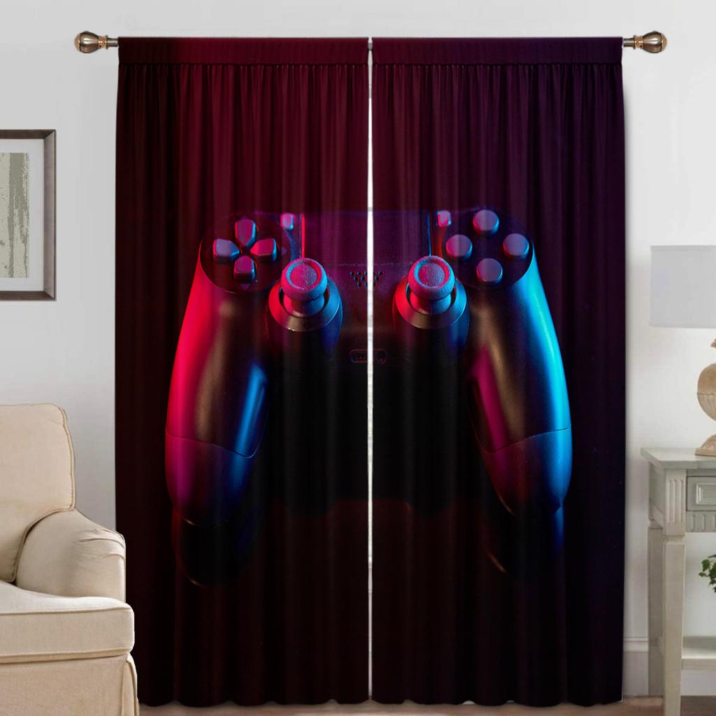2PC Cool Curtain Gamepad Gamer Game Controller Console Curtains, подходит для кухни, кафе, гостиных, балконов, садов