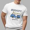 Футболка Снупи Винтажная Peanuts Графика с машиной Милый пес Мультяшный Ретро Стиль 1950-х