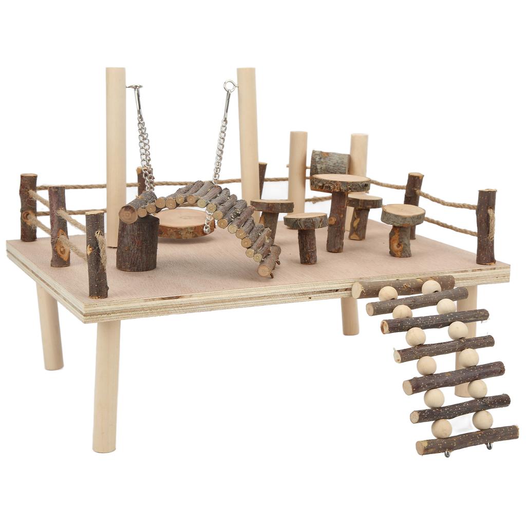 Система для лазания из натурального дерева для хомяка, игровая площадка из дерева для хомяка для мелких домашних животных