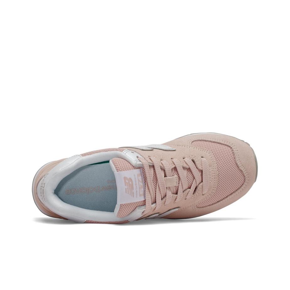 New Balance NB 574 Ретро Удобные Повседневные Кроссовки с Низким Верхом из Синтетической Кожи Женские кроссовки Розовый Белый WL574OAB