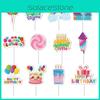 Birthday Party Cake Flag Decorations With Paper Flags For Celebrations Set Of 12