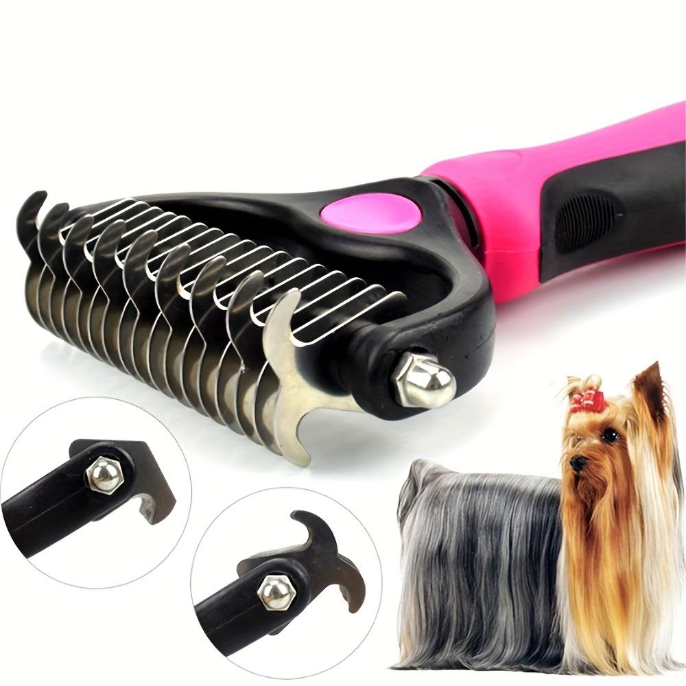 1pc Pet Fur Knot Cutter - Double Sided Dog Grooming Shedding Tool, Cat Hair Removal Comb Brush for Pet Grooming