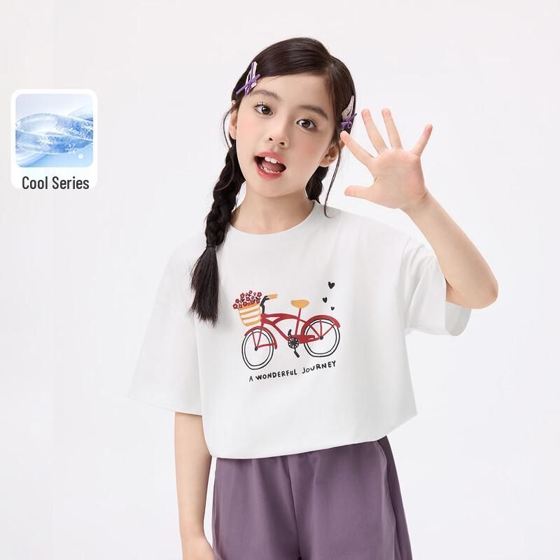 Girls' Cartoon Print Cool Short Sleeve T-shirt