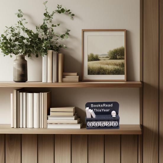 Yousheng Book Read This Year Counter 3D Reading Challenge Tracker Sign Bookish Gifts for Book Lovers Librarian Reader Table Shelf Bookshelf Decor