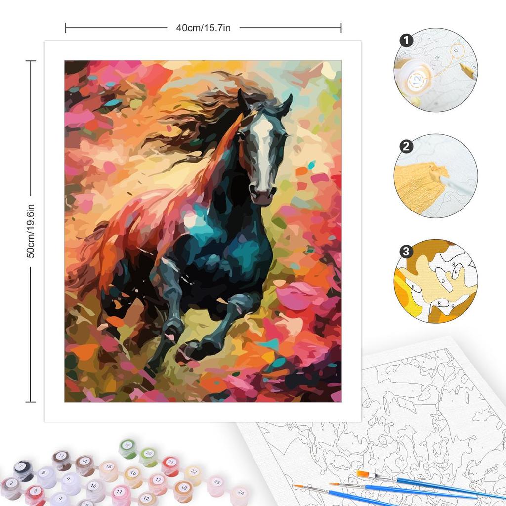 Рамка «сделай сам», картина по номерам, бегущая лошадь, современная настенная художественная картина, животные, подарок «сделай сам», для домашнего декора, 40x50