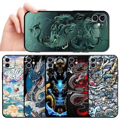 Черный мягкий чехол для телефона Iphone 12 Mini 13 Pro 8 Plus 7 6s Se 11 14 Pro Max Xr Xs X, модный чехол в стиле китайского тигра и дракона