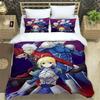 Fatestay Night HD Print Three Piece Bedding Set Fashion Article Boys Or Adults For Beds Quilt Covers Pillowcases Gift