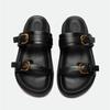 Fashion Luxury Brand Designer Platform Slippers for Women Summer High Quality Soft Leather Metal Buckle Slide Sandals Beach Flat Shoes