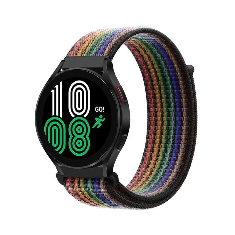 Совместимый с Samsung Huawei Xiaomi Плетеный нейлоновый ремешок Solo Loop на липучке для умных часов, 18-22 мм