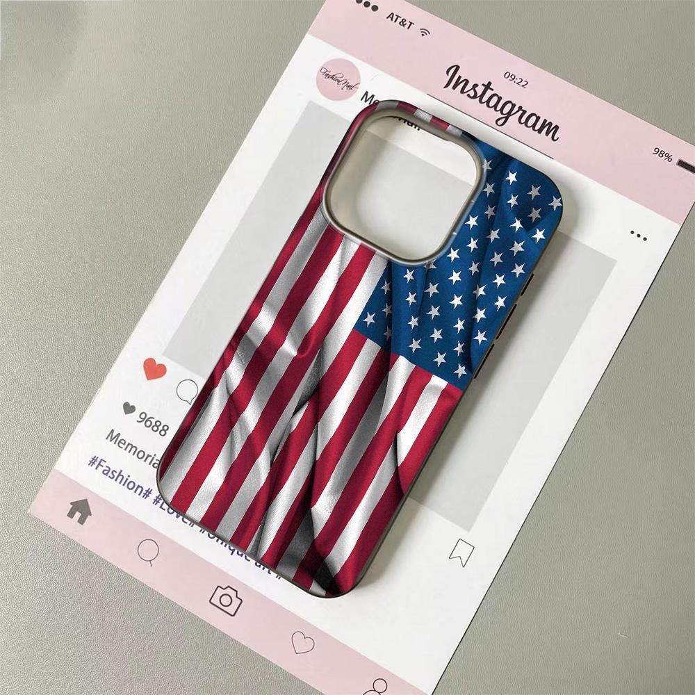 Чехол для телефона с флагом США для iPhone 11 12 13 Pro Чехол 14 15 Plus 16 17 Pro Max 17Air Чехол Силиконовый Мягкий Прозрачный Ударопрочный Чехол