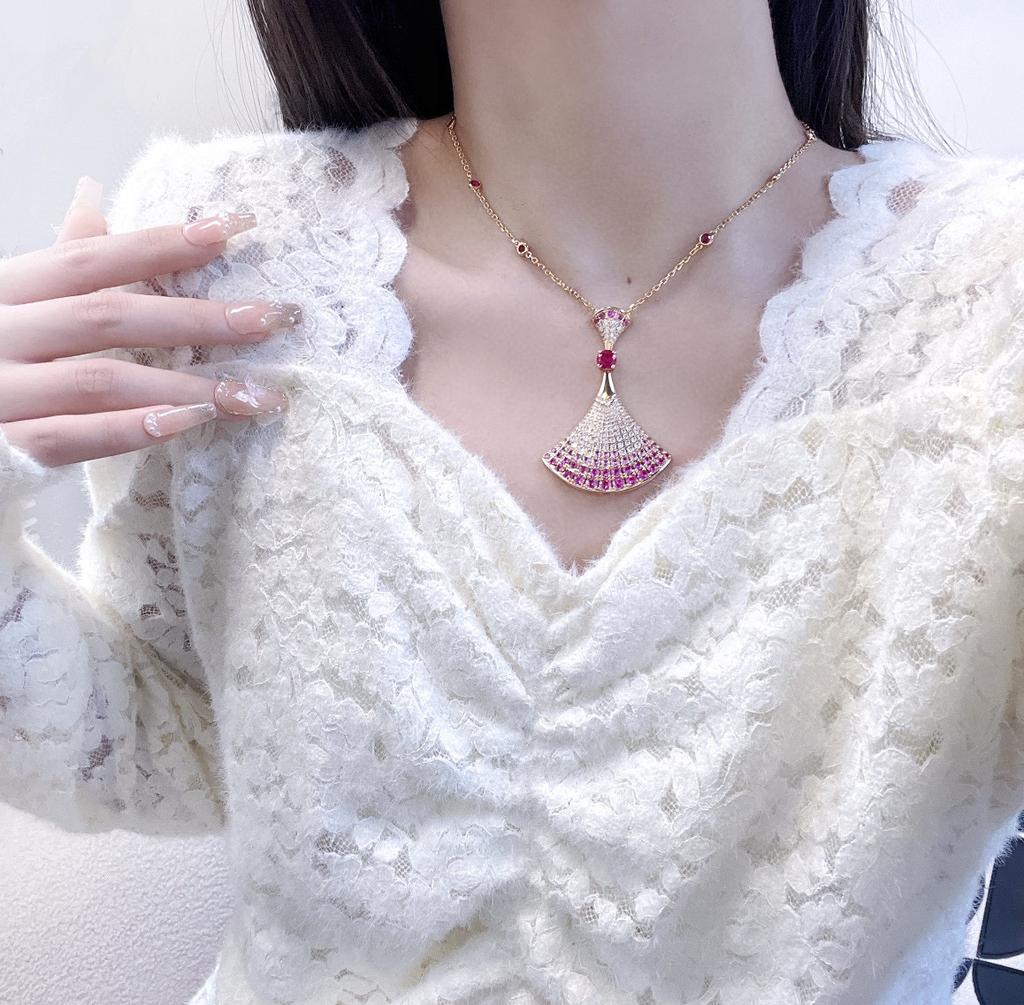 Последний Горячий Бренд Винтажное Женское Ожерелье Роскошные Ювелирные Изделия Для Женщин Чистое Серебро 925 Пробы Дизайнерские Цепочки-Подвески в Форме Юбки