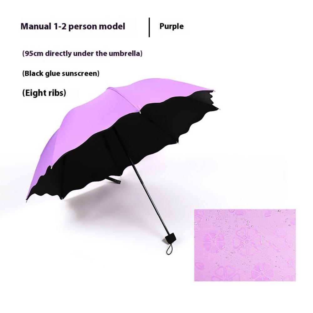 Спорт на открытом воздухе, анти-УФ-зонтик, складной зонт, цветущий цветок в дождевой воде, ветрозащитный навес
