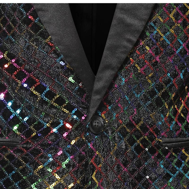 Мужской костюм-смокинг, костюм для вечеринки, пальто с блестками, джентльменский пиджак, куртка, костюм на одной пуговице