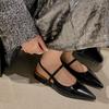 Chunye Monroe~ Simple Temperament Pointed Head Shallow Mouth Rear Empty Flat-soled Single Shoes with Skirt Bag Head Sandals Women's Summer