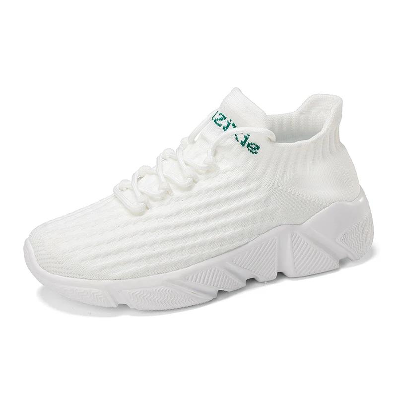 Модные летние мужские кроссовки SYTK Breathable, однотонные полосатые носки, обувь с граффити на кромке, для отдыха на открытом воздухе, для спорта, мужская обувь
