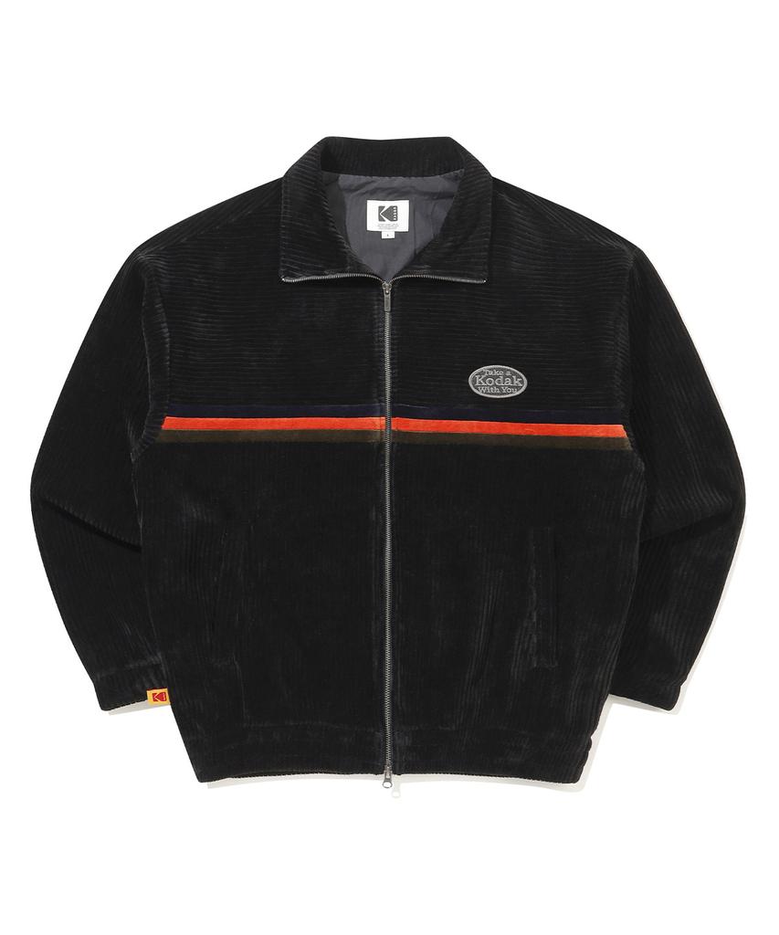 KODAK Velvet Corduroy Stand Neck Zip-Up Black