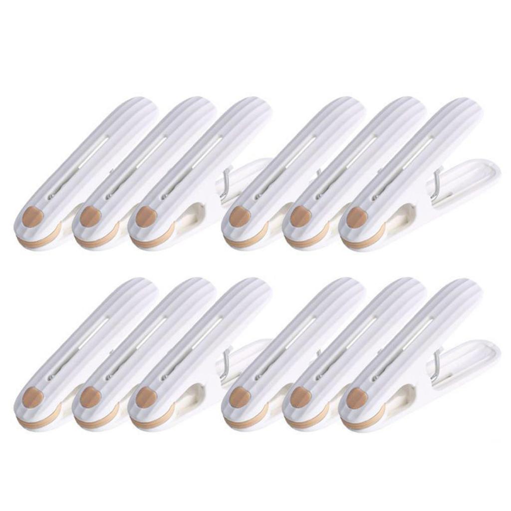 12Pcs PP Clothes Washing Clips Household Clothing Coat Hat Socks Pegs Sealing Pins Traceless Windproof Clips Hang Clamps