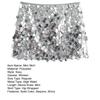 Women Mini Skirt High Waist Sparkling Sequin A-Line Short Skirt Hip Wrapped