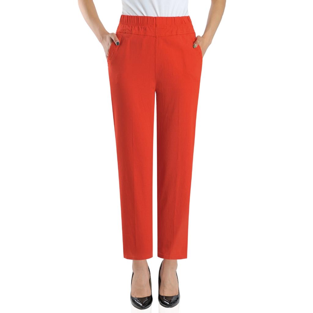 Плюс Размер Высокой Талией Длинные Брюки Женщин Прямые Брюки Белье Pantalon Работа Офис Дамы