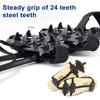 1 Pair Mountain Climbing Ice Snow Shoes Traction Cleats 24-Teeth Anti-Slip Crampons Snow
