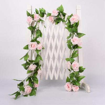 Розовый шелковый пион, цветок розы, ротанг, искусственный плющ, ротанг, свадебная вечеринка, настенная гирлянда, украшение для дома и сада, зеленые растения