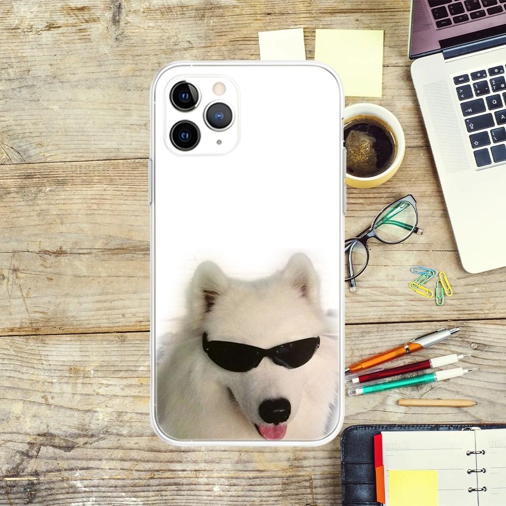 Милый Забавный Чехол для Телефона с Кошкой и Собакой для iPhone Apple 15,14,13,12,Mini,11,Pro,Max,Plus,X,XR,XS,8,SE,2020,Plus Прозрачный Чехол