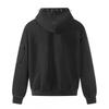 Mens Punk Style Washed Cotton Hooded Zip-Up Sweater With Rivet Detail Cross Embroidery