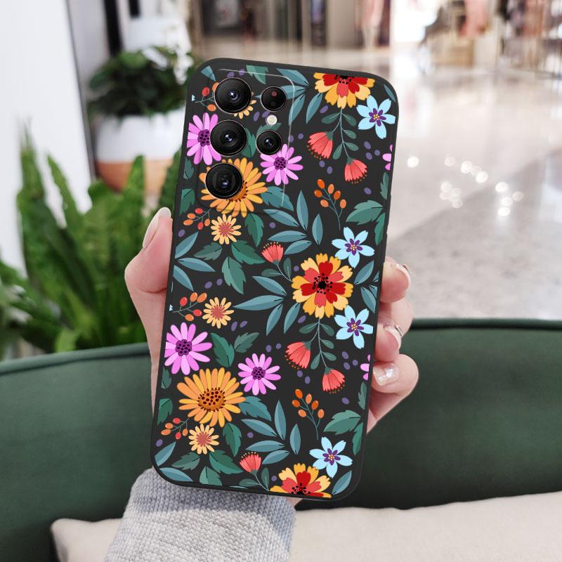 Яркий Цветочный Чехол для Телефона Samsung Galaxy S25 S24 S23 S22 S21 S20 Ultra Plus FE Note 20 ultra 10 9 Plus Чехол
