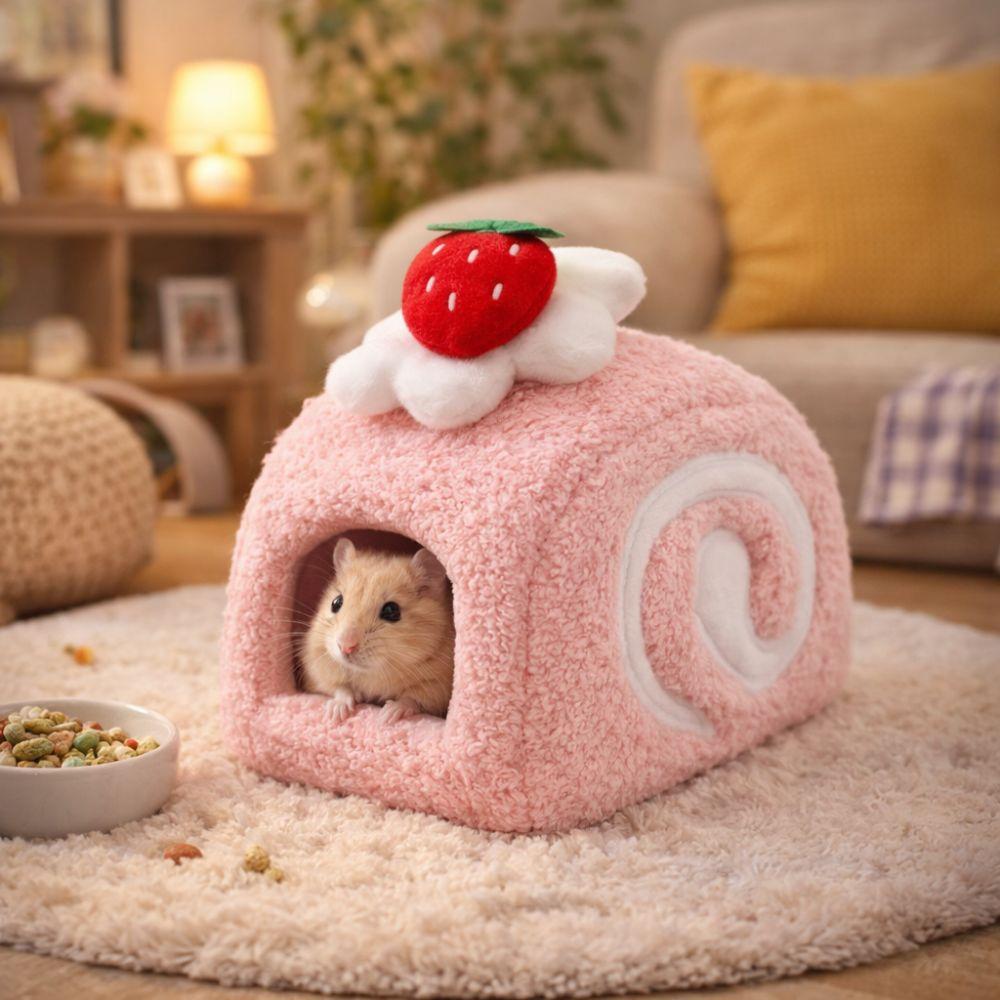 Warm Plush Hamster Cage Cute Pet Sleeping Bag Chinchilla Shelter Bird Hiding House Small Animal