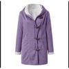 Women S Long Sleeve Fleece Warm Coat Horn Button Casual Outerwear