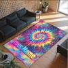 Rainbow Theme Crystal Velvet Floor Rug Personalized Custom Name Text Warm Carpet Home Decoration