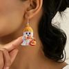Halloween Themed Cartoon Ghost Milk Tea Pumpkin Pattern Women Acrylic Earrings