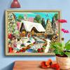Full Square Diamond Painting House Cross Stitch Diamond Embroidery Landscape Tree Needlework Winter Christmas Gift