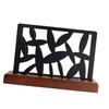 Square Tissue Dispenser Stainless Steel Napkin Paper Organizer with Wood Base Paper Towel Storage Rack for Kitchen
