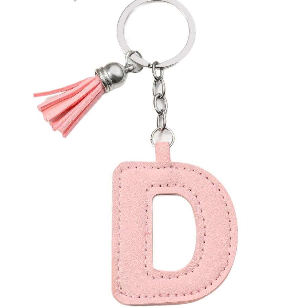 Брелок для ключей с алфавитом, пряжка для ключей от автомобиля, органайзер для ключей, деловой держатель для ключей из искусственной кожи, 26 букв, брелок в подарок