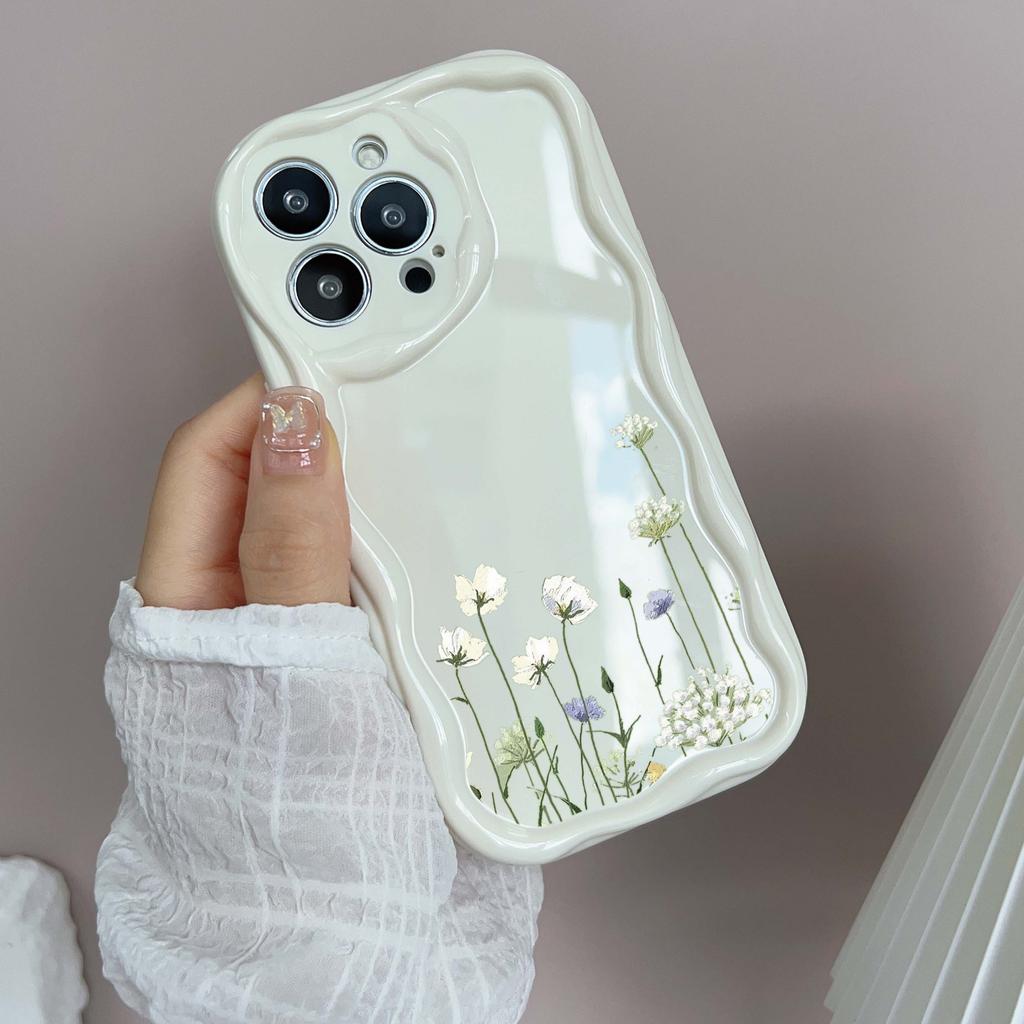 Мягкие волнистые чехлы для телефонов N93 с пионом для Samsung A54 A34 A13 A14 S23 S24 Ultra Xiaomi Redmi Note 13 12C Realme Infinix, защитный бампер