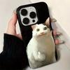 Милый Мультяшный Котенок Чехол для Телефона Для iPhone 16 Pro 15 14 Plus 13 12 11 Pro Max X XR XS Max 16 7 8 Plus SE 2022 16E Мягкий Чехол
