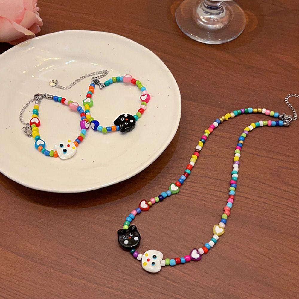 Богемия дофамин ожерелье ярких цветов браслеты BF и GF модные украшения браслет с котенком для девочек